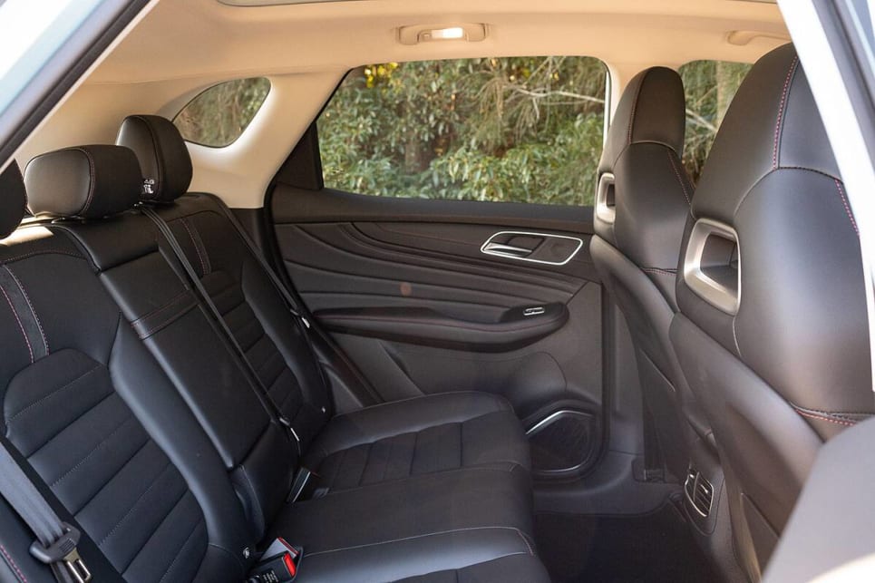 The seat comfort in the back of the MG is considerably better than the Toyota's. (image credit: Rob Cameriere)