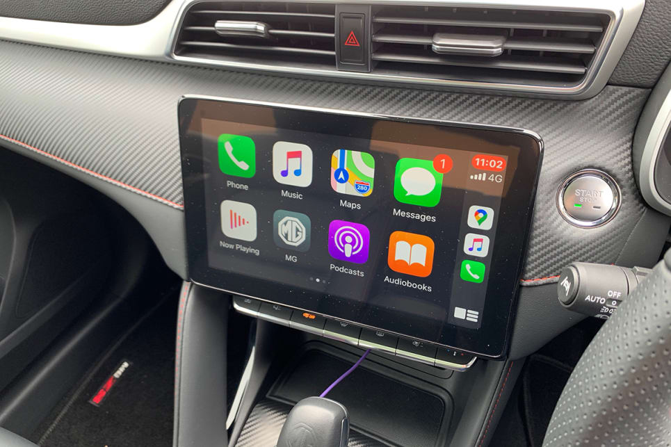 The 10.1-inch multimedia touchscreen system features  Apple CarPlay and Android Auto.