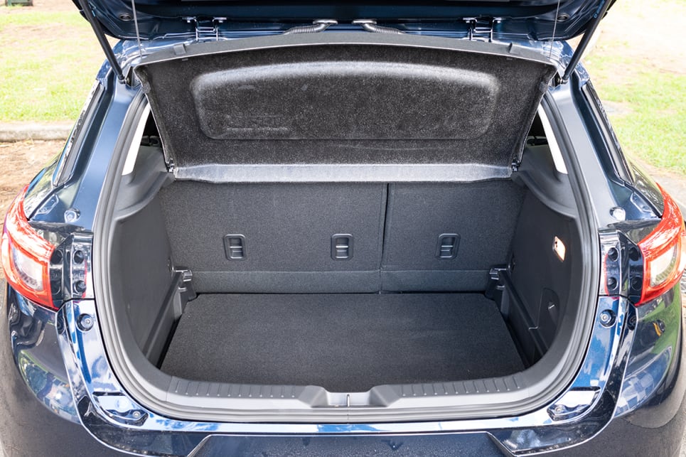 The CX-3’s boot cargo capacity is small for the class, at 264 litres.