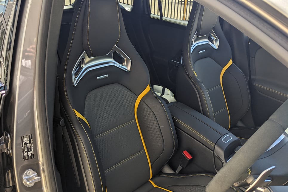 The GLA 45 S also picks up snazzy sports seats.