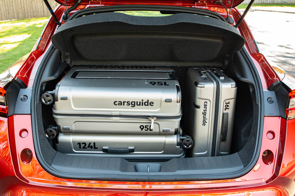 The boot is big for the small SUV class and fit our entire CarsGuide luggage set with relative ease.