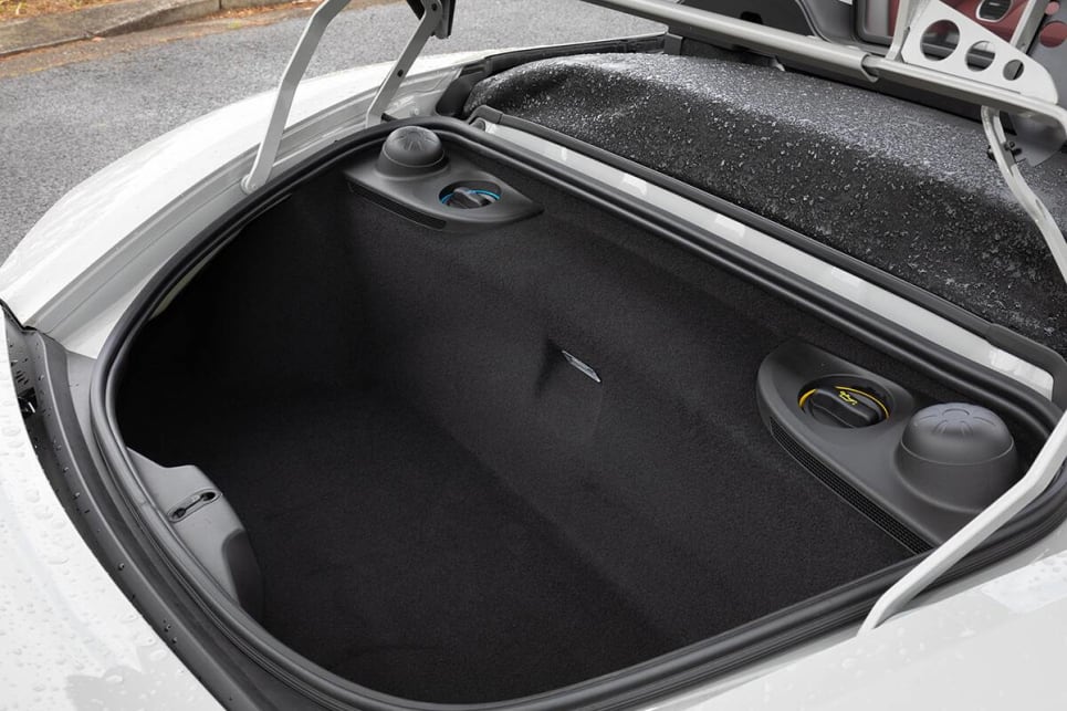 The rear boot can’t be opened without releasing the roof at the windscreen.