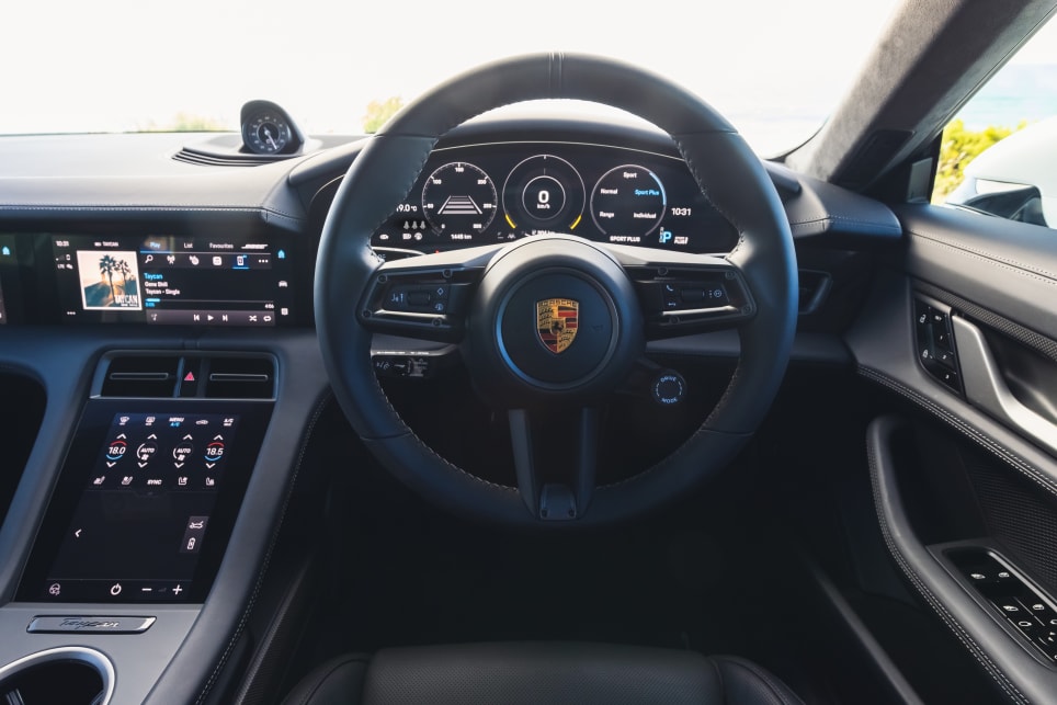 The interior is classic Porsche, with high-quality materials used throughout (image: Turbo S).
