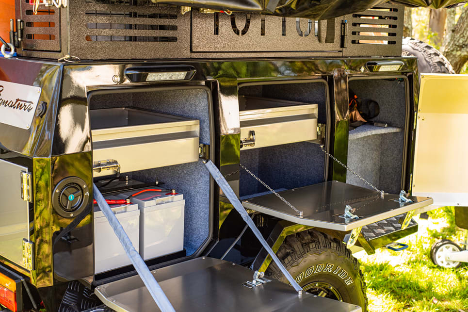 This is a very organised camper, with plenty of compartments for everything you need out in the bush. 