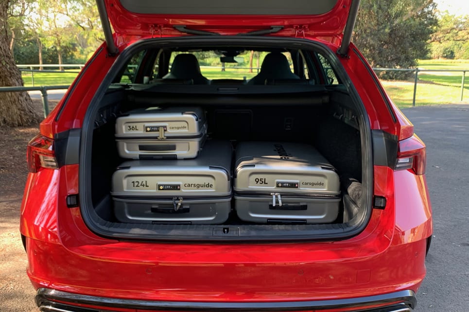 All three Carsguide suitcases could fit in the back of both body styles. (Wagon variant pictured)