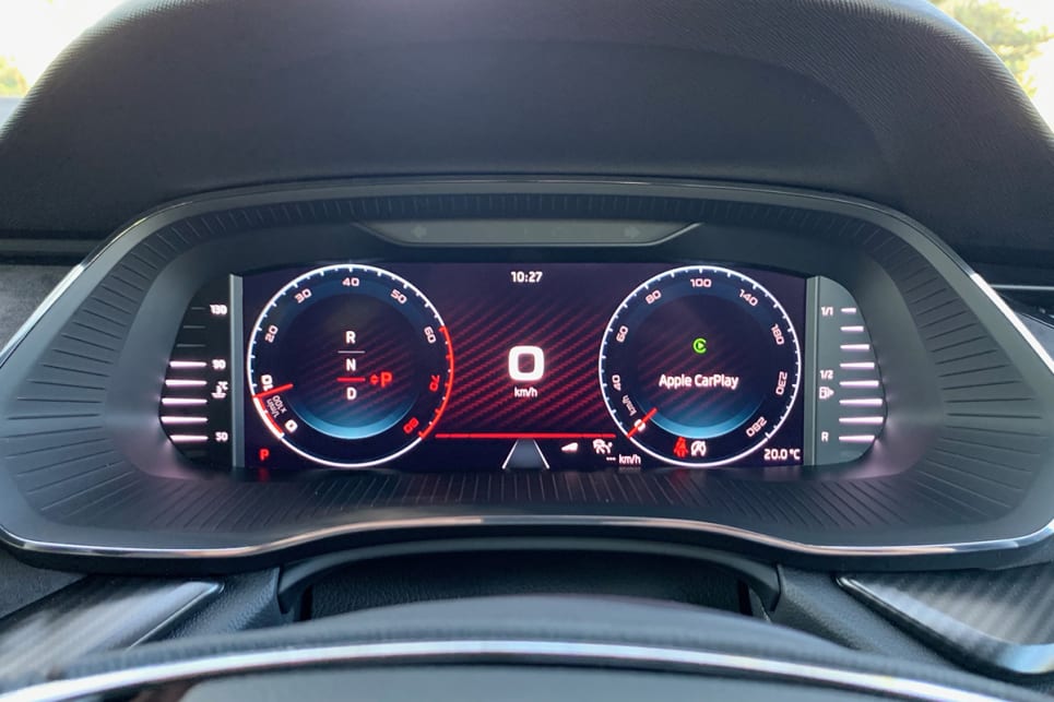 The Octavia RS comes with a 12.3-inch Virtual Cockpit driver info screen.