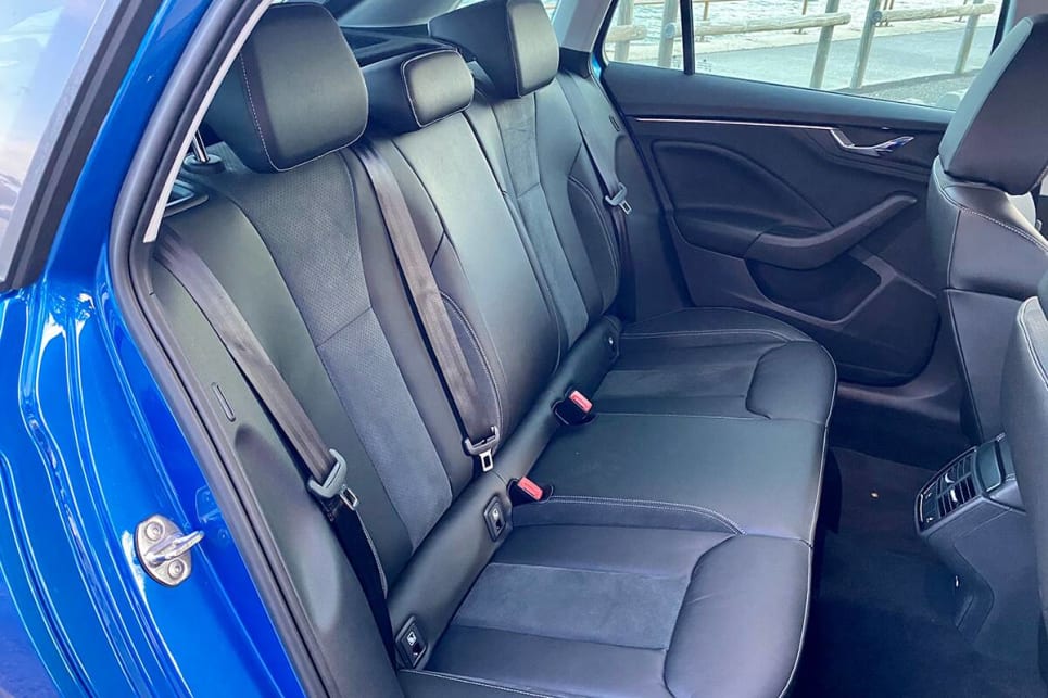 Rear-seat space is also excellent for the size, again walloping most of the obvious competition for knee and legroom while delivering decent headroom. (image: Peter Anderson)