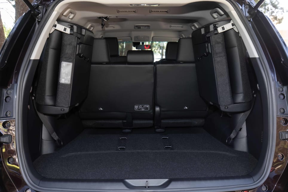 The cargo capacity with the third row folded away is 716 litres (pictured: Fortuner GXL 2021).