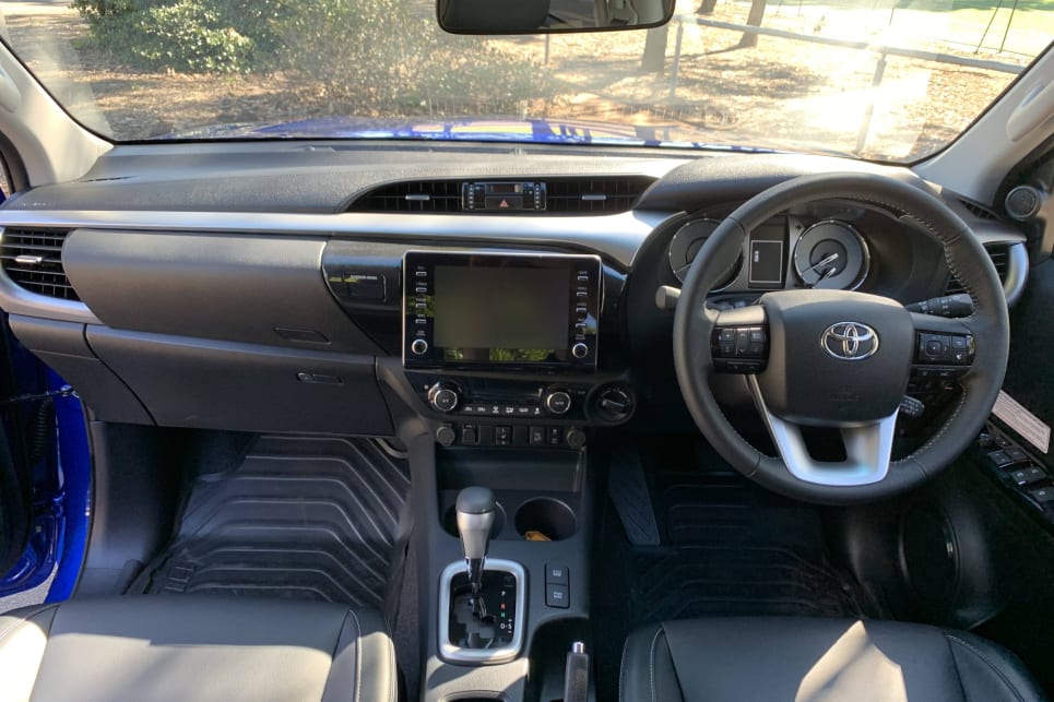 Toyota says the steering has a new variable-flow control power steering pump (image credit: Matt Campbell | pictured: 2021 HiLux Workmate).