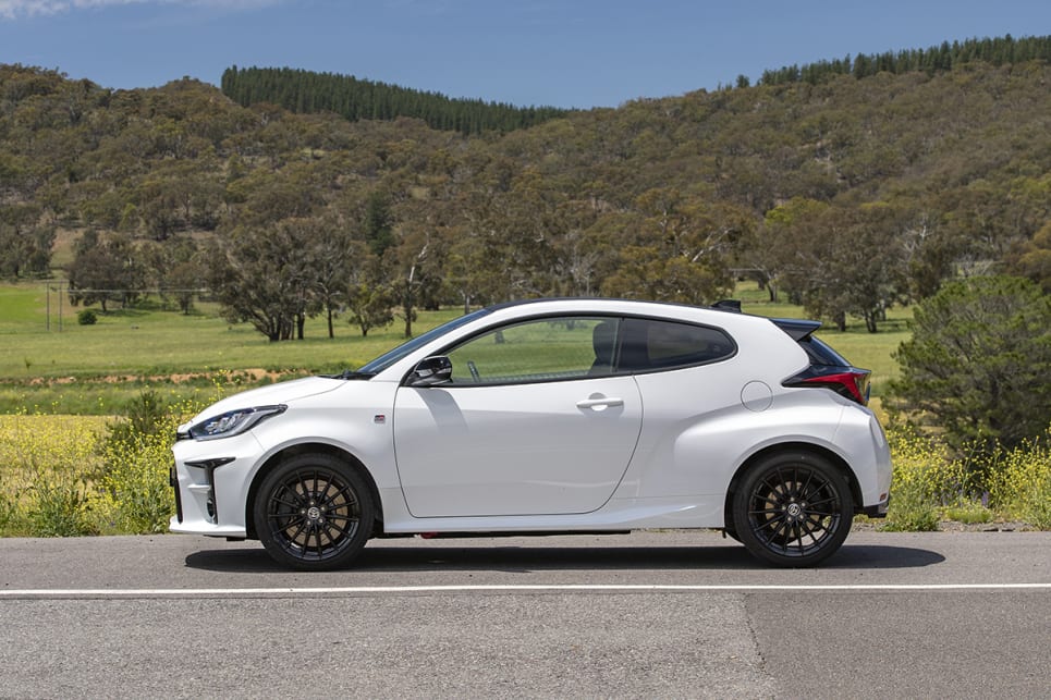 The GR’s roof tapers steeply at the rear, being 50mm shorter than the standard five-door overall.