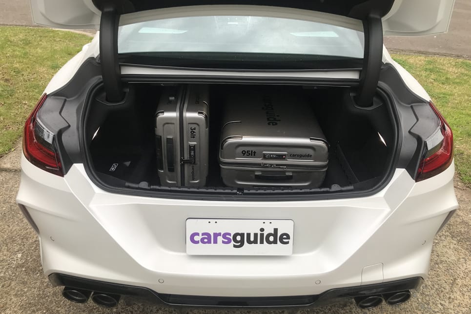 The boot was large enough to fit two of the CarsGuide suitcases.