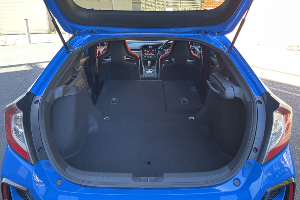 The Civic features a 60/40 split-fold rear bench.