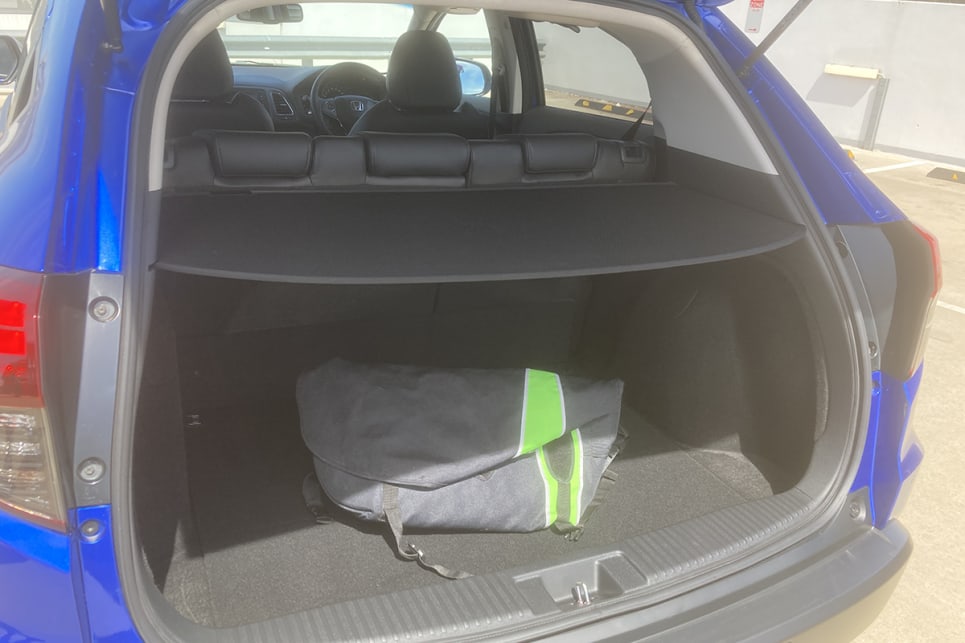 With the rear seats in place, cargo capacity is rated at 437 litres.