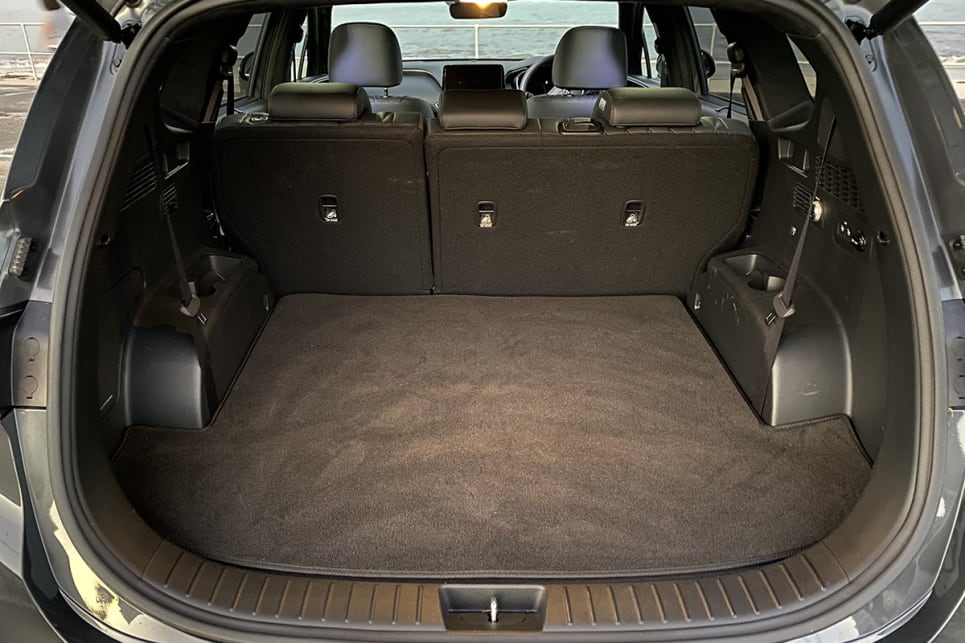 Fold the rear seats away and the Santa Fe can hold 571 litres.
