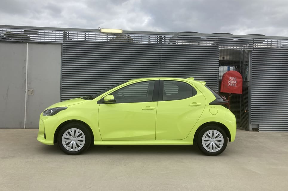 The Yaris is available in 12 colours, which includes retina-searing lime.