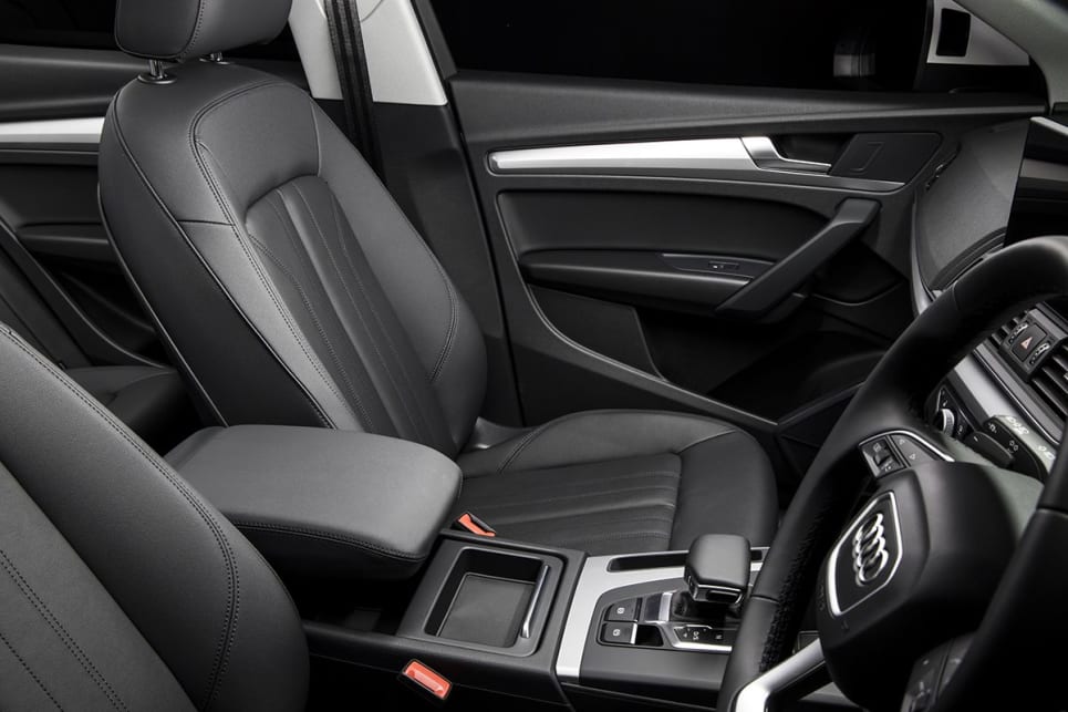 The front seats are heated and power-adjustable.