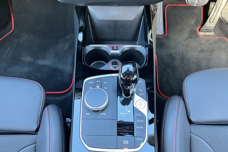 The centre console has an appropriately sized gear selector (Image: Justin Hilliard).