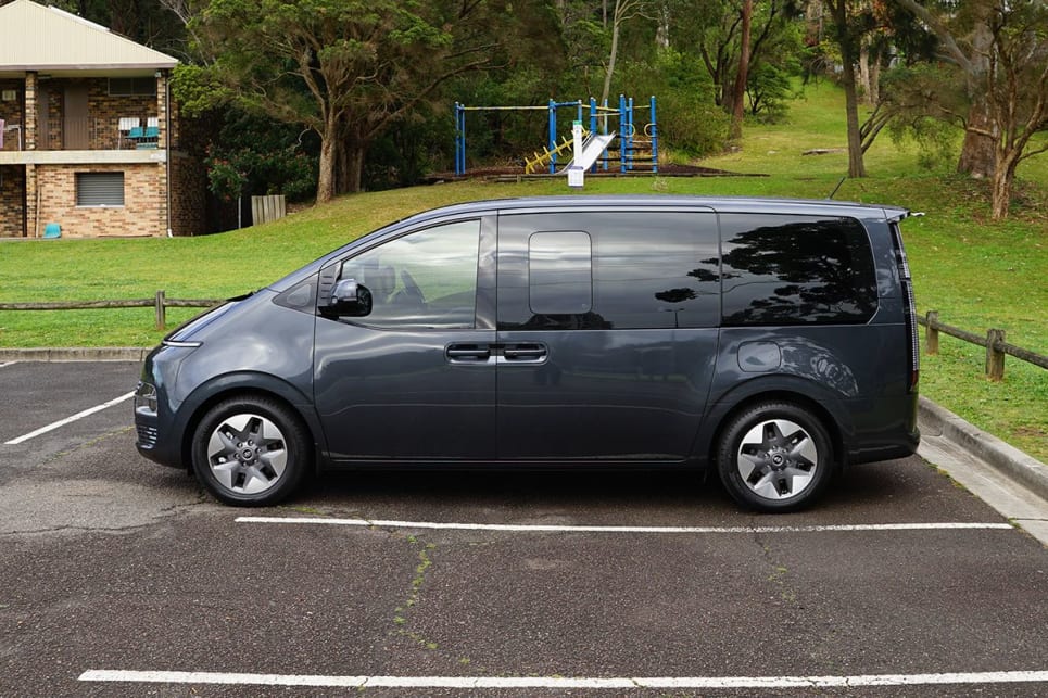 It’s certainly a striking look but fundamentally the Staria still has the overall shape of a van. (Elite petrol variant pictured) (Image: Stephen Ottley)