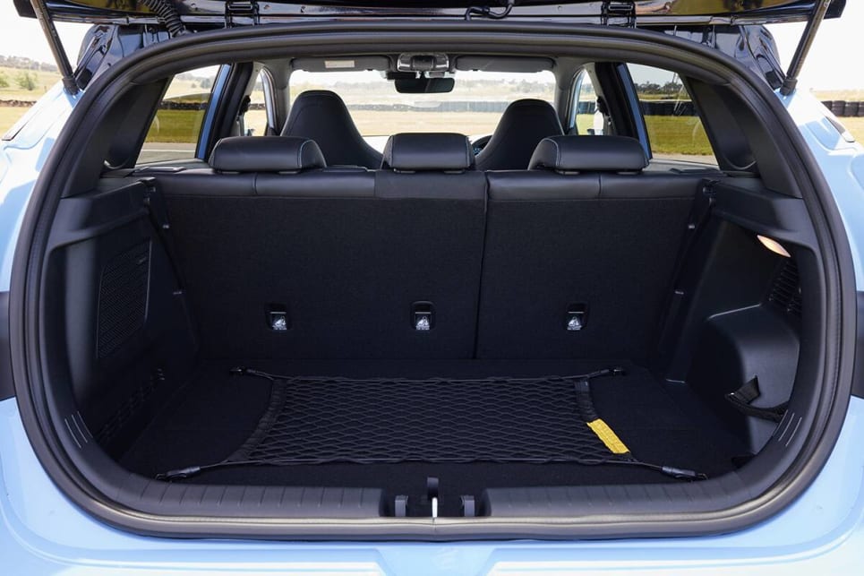 Boot space is impressive for such a compact hatch. With the rear seats upright there’s 310 litres (VDA) available.