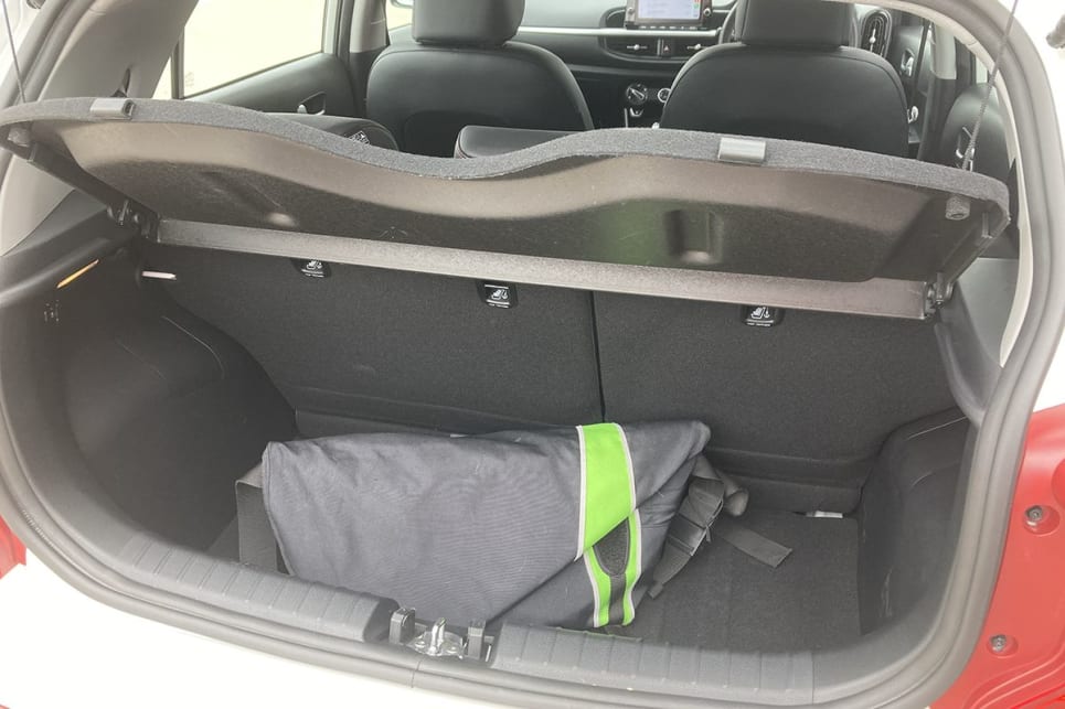 The hatch opens up to reveal a pretty limited 255-litre cargo capacity. (image: Byron Mathioudakis)