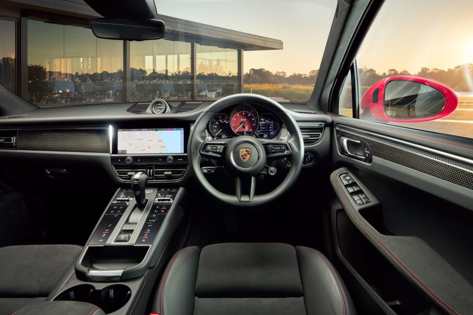 The Macan's interior feels a little busy. (GTS variant pictured)