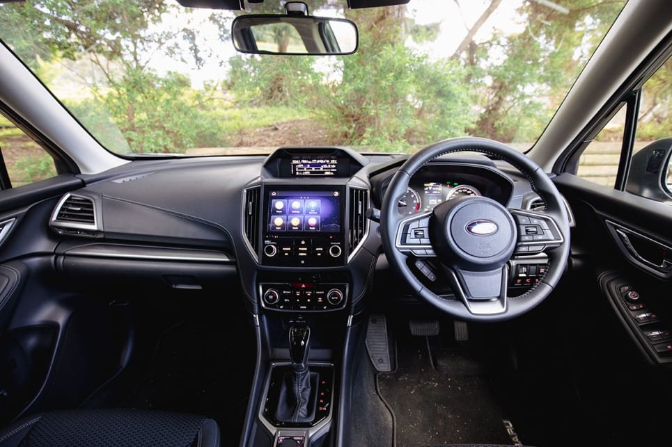 The interior of the Forester Hybrid L is no different to other Foresters.