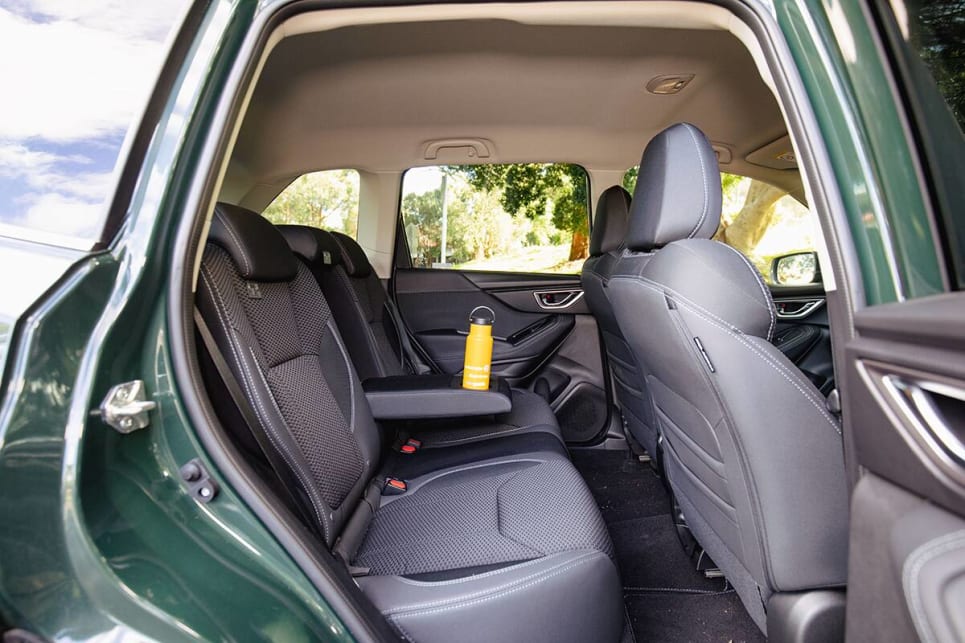 The Forester has excellent leg and headroom in the second row, with wide seats in the back and up front.