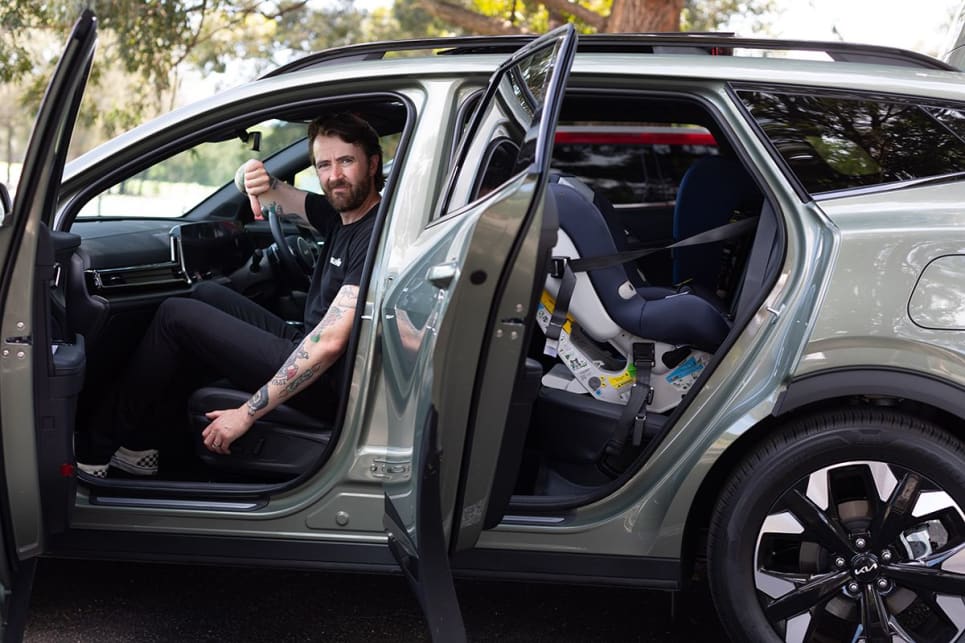 With a baby capsule fitted, there isn't much room left for the front passenger. (image credit: Dean McCartney)