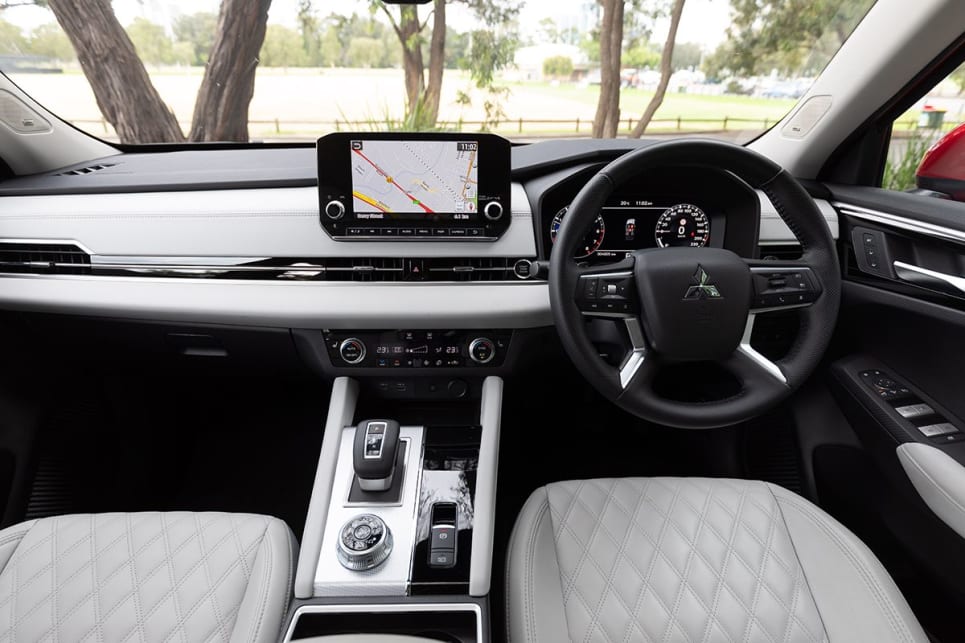 The Outlander has a 9.0-inch media display, a 12.3-inch digital instrument cluster and a 10.8-inch head-up display. (image credit: Dean McCartney)