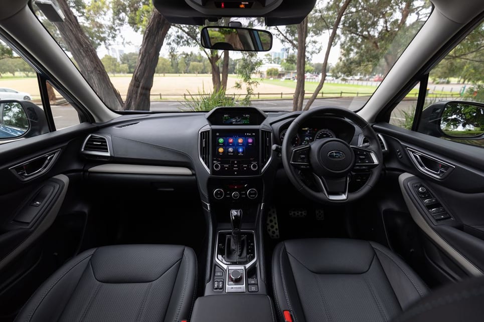 The Forester has an 8.0-inch media display and a 6.3-inch display for car information. (image credit: Dean McCartney)
