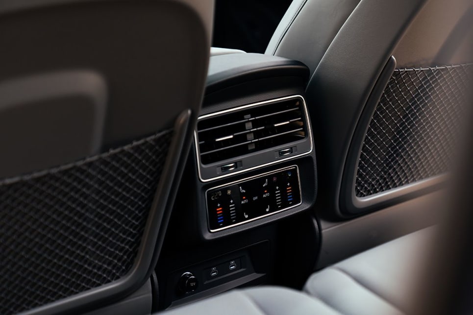 Standard features include a four-zone climate control with adjustable vents for passengers. 