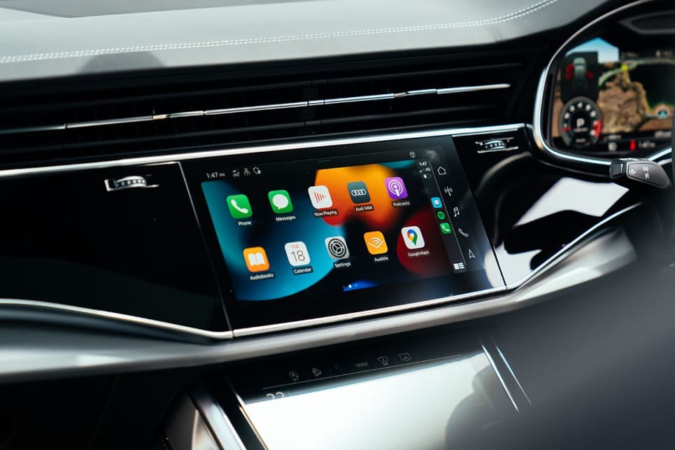 The upper section of the centre console has a 10.1-inch touchscreen for audio, as well as multimedia and camera views. 