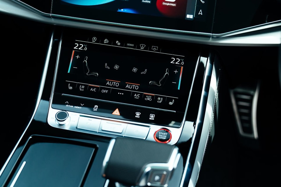 The lower section of the centre console has a second touchscreen that operates several of the SUV’s functions, including the climate control system. 