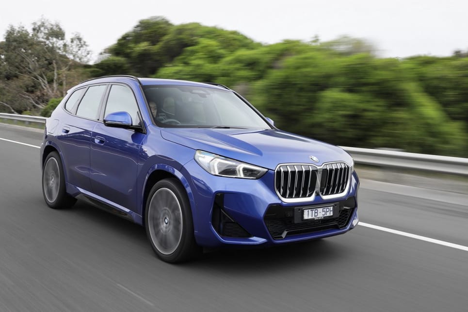 The B48 four-pot turbo particularly shines out on the highway, spinning sweetly yet with real purpose. (2023 BMW X1 sDrive20i variant pictured)