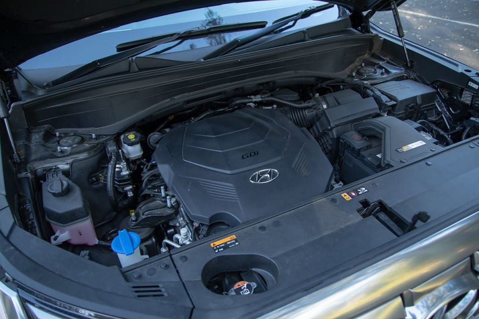 Under the Palisade's bonnet is a 3.8-litre V6 petrol engine. (Image: Sam Rawlings)