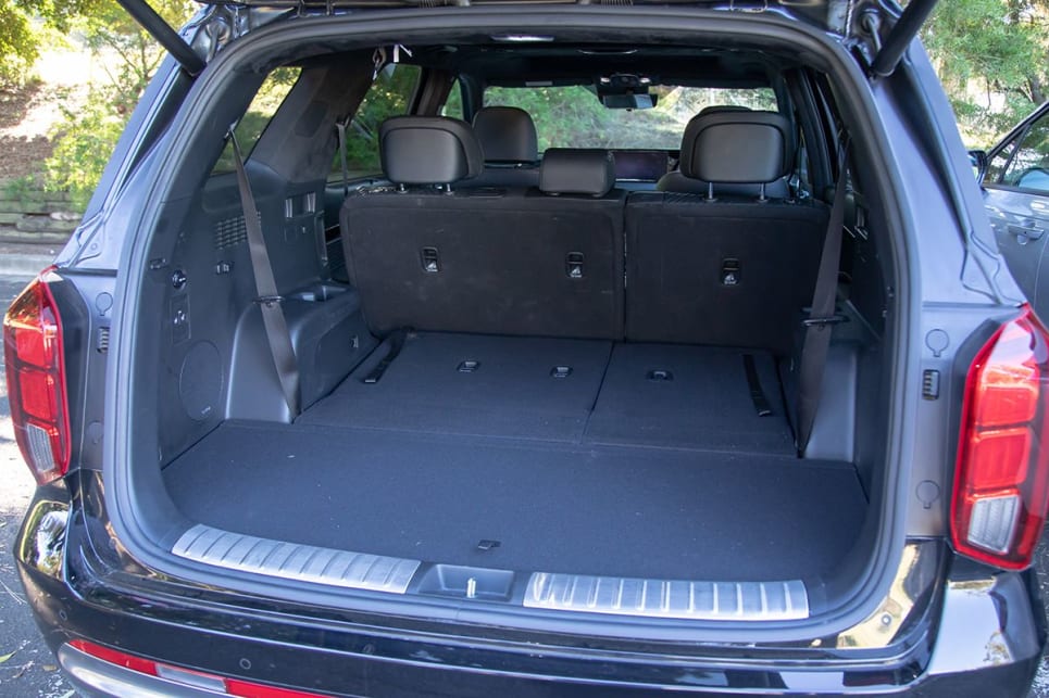 With the third row seats lowered, the Palisade has a boot capacity of 704L. (Image: Sam Rawlings)