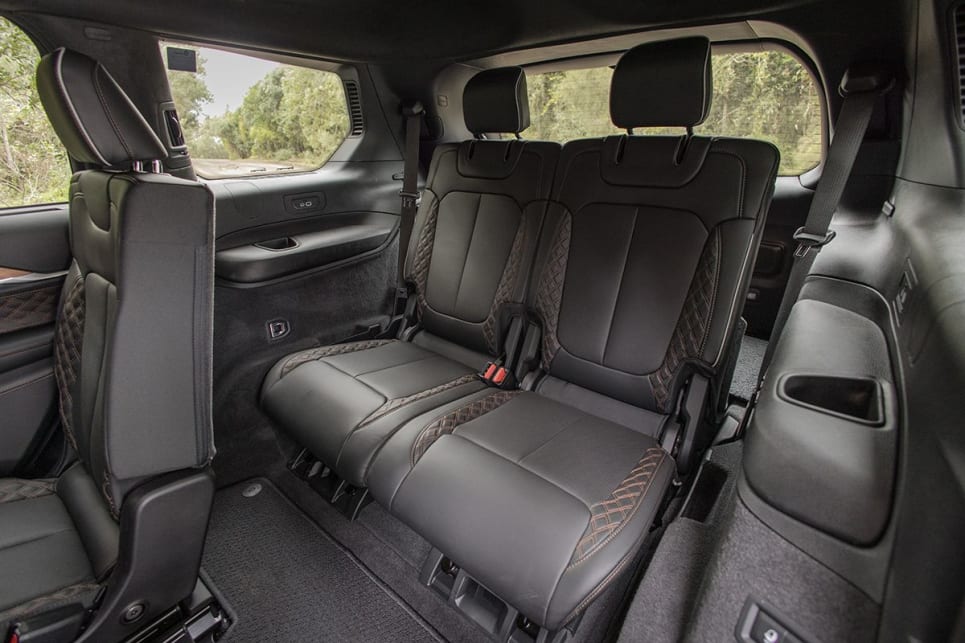 The third-row passengers have access to many features such as storage pockets and USB charge points. (Image credit: Glen Sullivan)