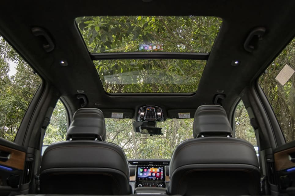 Passengers are able to enjoy the outside views through the dual-pane panoramic sunroof. (Image credit: Glen Sullivan)