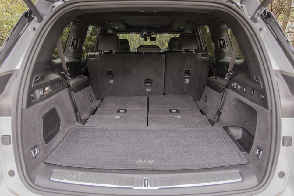With the third row down, the rear cargo space grows to 1328L. (Image credit: Glen Sullivan)