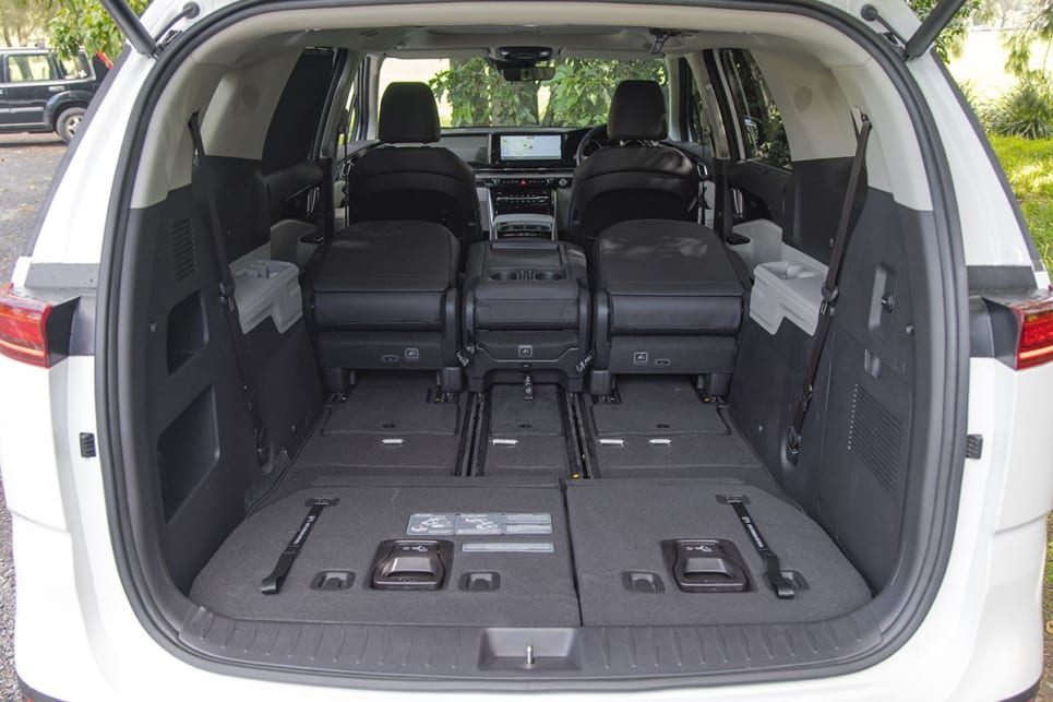 With the second and third row seats folded down, there is 2785L of boot capacity. (Image: Glen Sullivan)