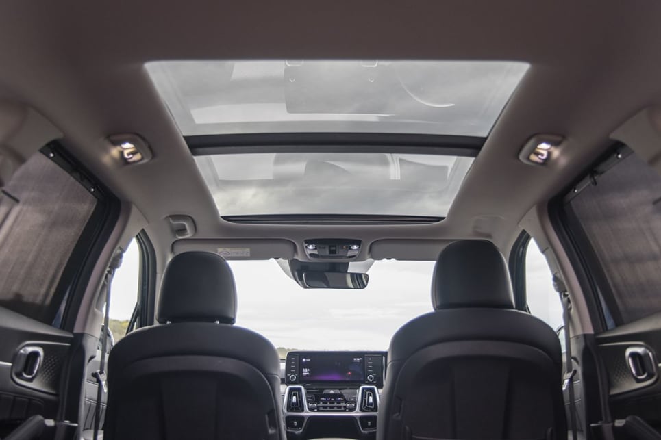 The Sorento HEV variant features a panoramic sunroof. (Image: Glen Sullivan)