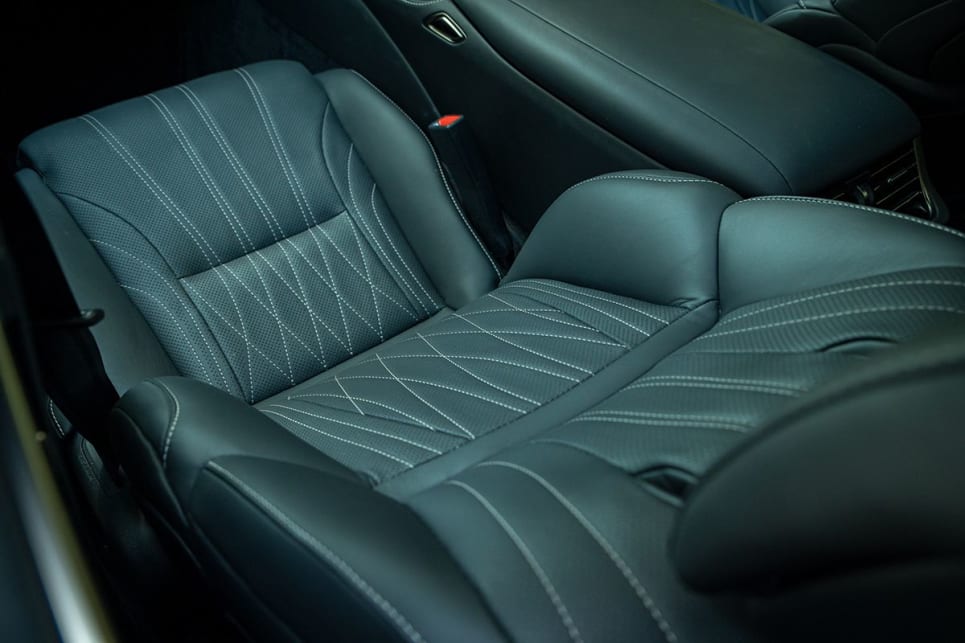 The LS's seats are clad with a rough textured fabric and silver detailing. (Image: Tom White)