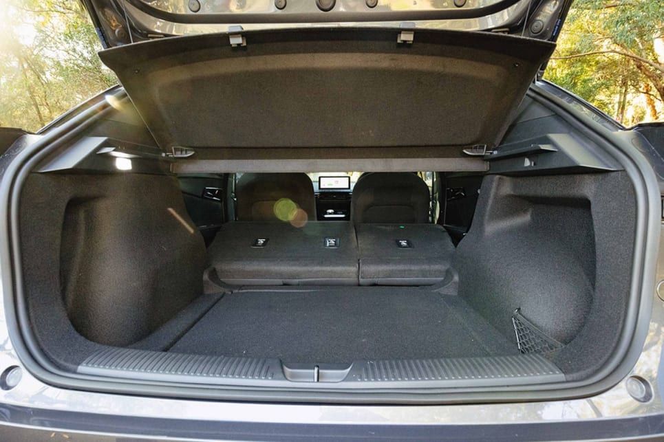 With the rear seats stowed, the MG4 has 1177 litres of boot capacity. (Image: Andrew Chesterton)