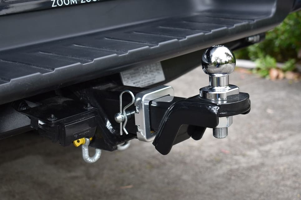 The tow-bar has a 3500kg tow rating and maximum tow-ball download of 350kg. (Image: Mark Oastler)