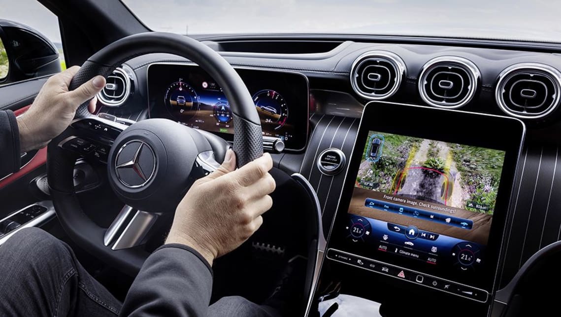 Inside the GLC is a portrait-style multimedia touchscreen with MBUX software.