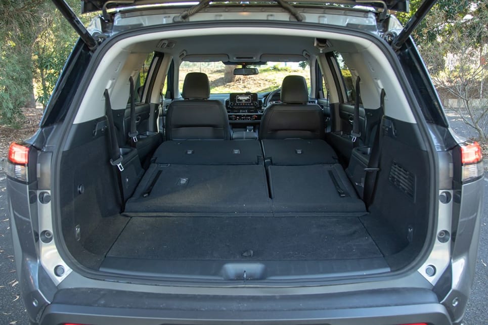 There is ample amount of storage space in the Pathfinder with all seats lowered. (Image: Sam Rawlings) 
