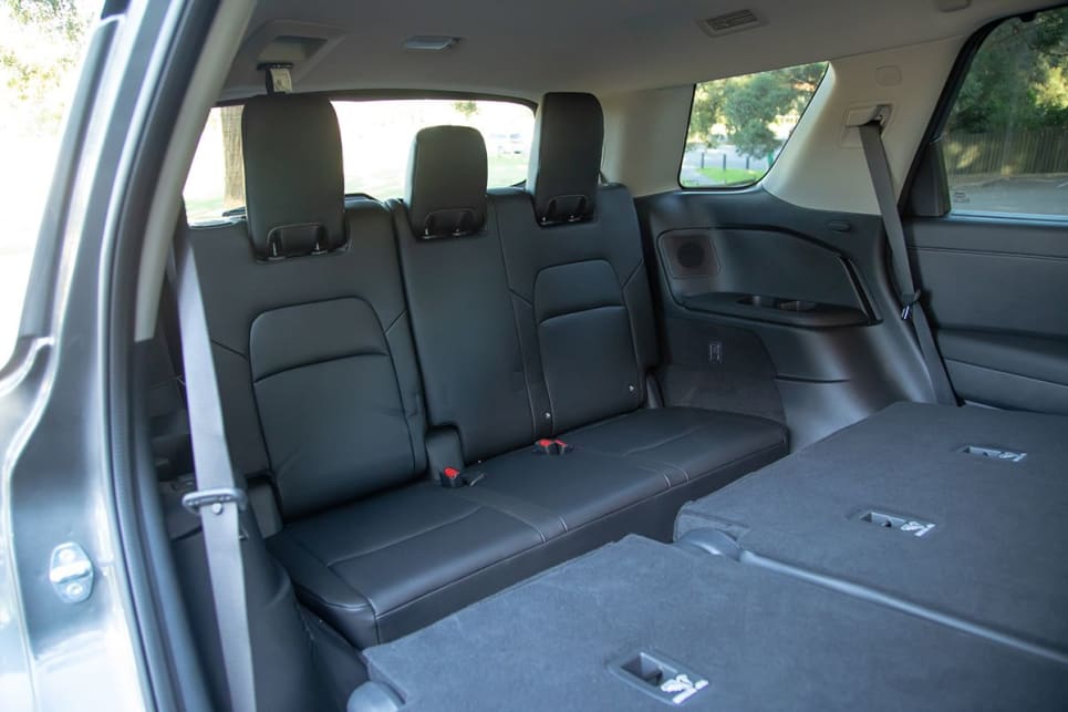 Special mention has to go to the quick release folding mechanism on the Pathfinder second-row seats to give access to the third row. (Image: Sam Rawlings)
