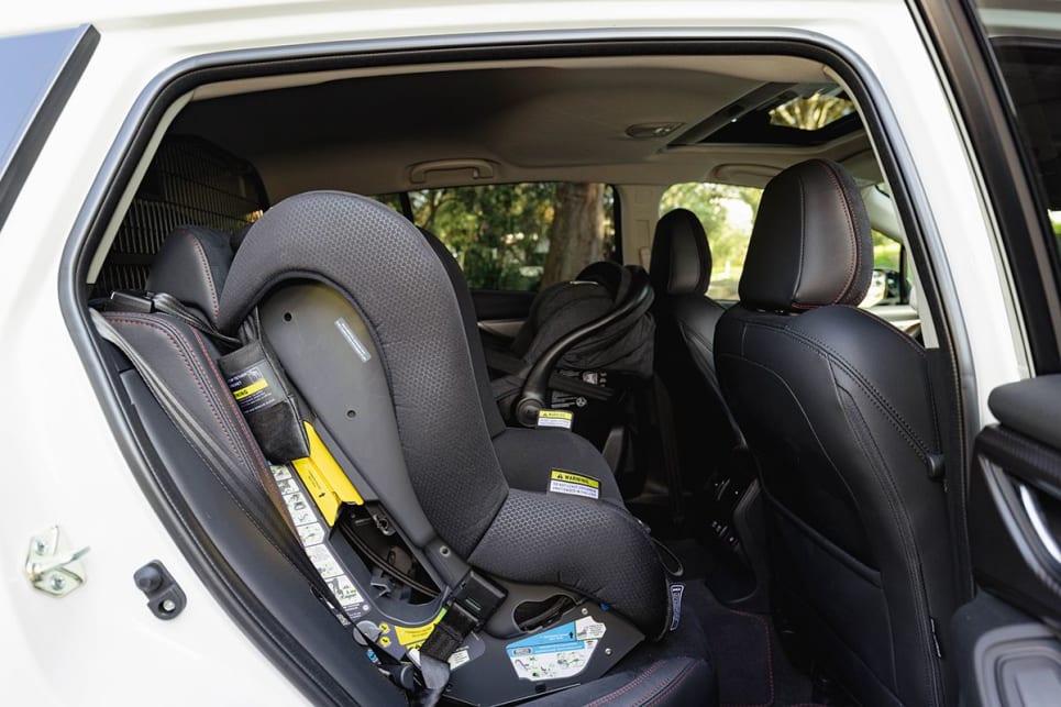 The WRX is fitted with ISOFIX child restraint anchor points. (Image: Dean McCartney)
