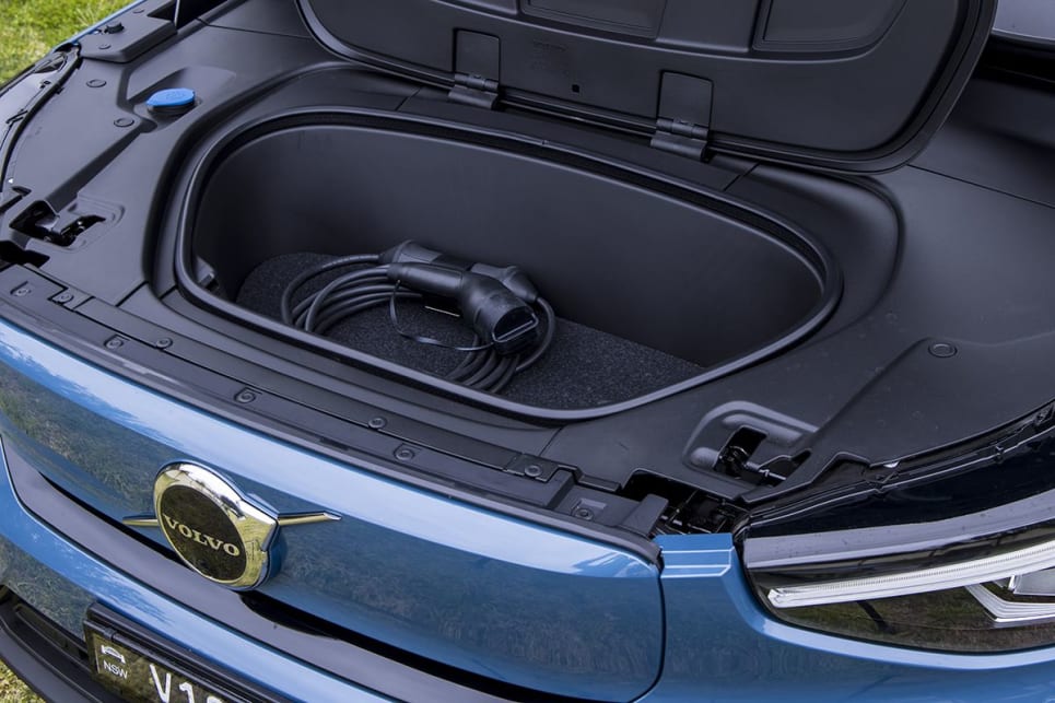 The C40 has storage space where you would usual find an engine.