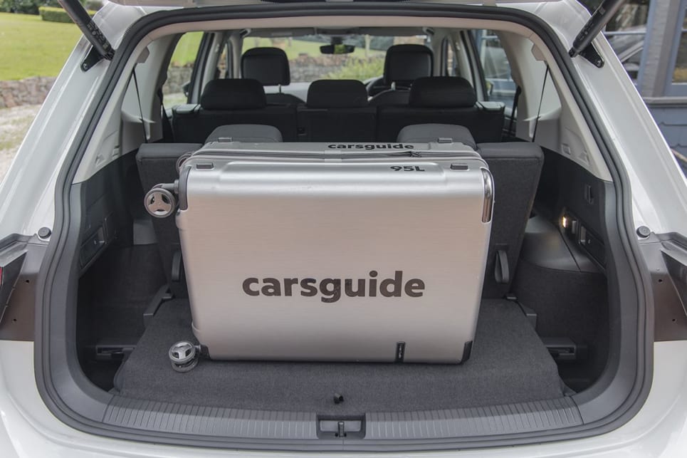 One CarsGuide suit case could fit with the third row in place. (image credit: Glen Sullivan)
